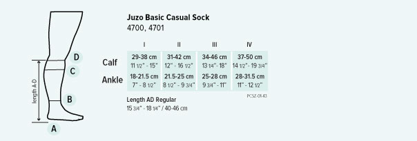 BasicCasual Size Chart